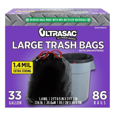 Aluf Plastics 33 gal Heavy Duty Drawstring Trash Bag UL 33 GAL.-DS
